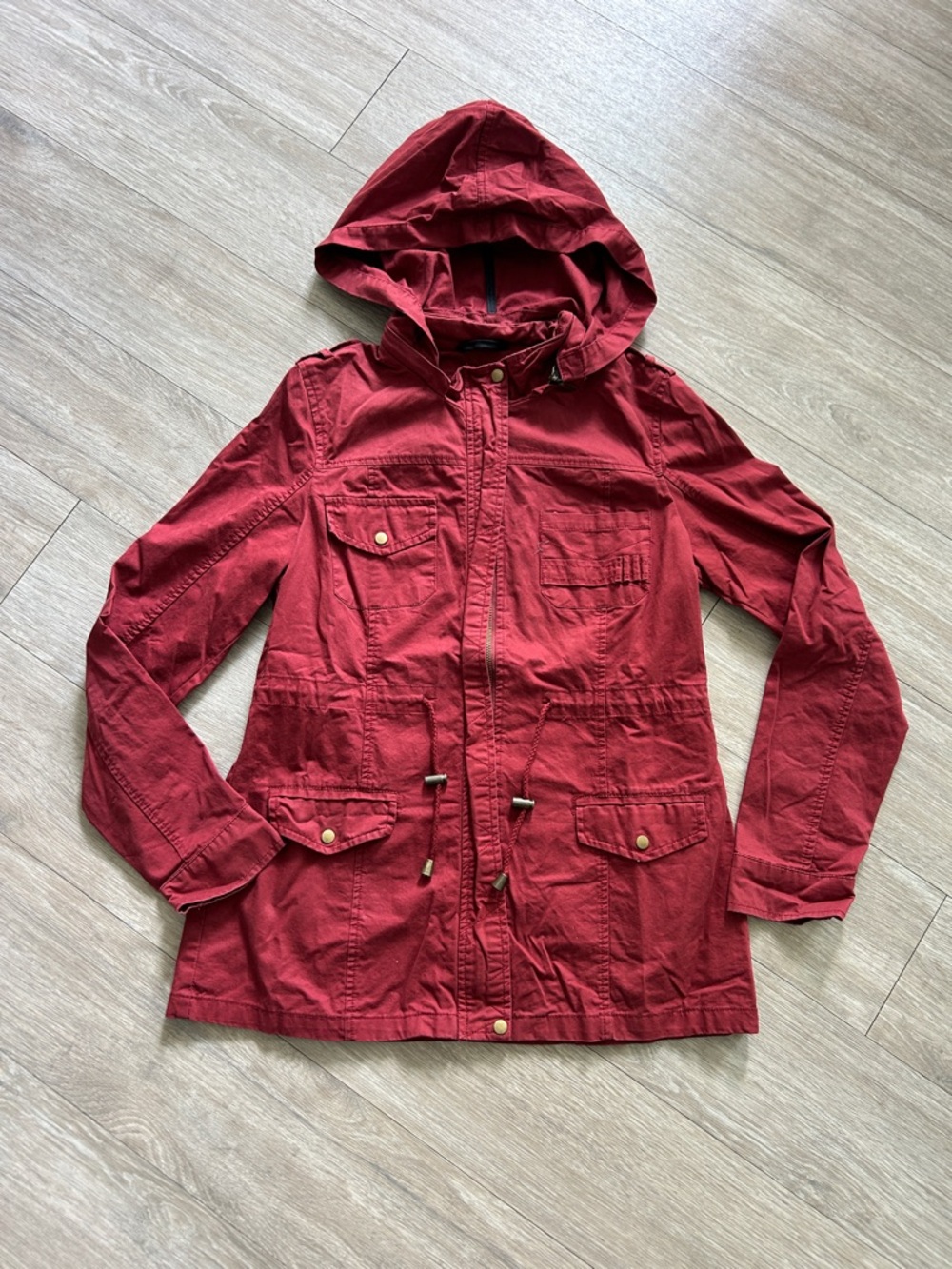 Military style Utility Jacket with removable hood